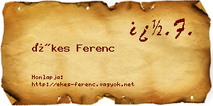 Ékes Ferenc névjegykártya
