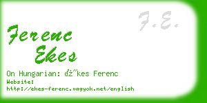 ferenc ekes business card